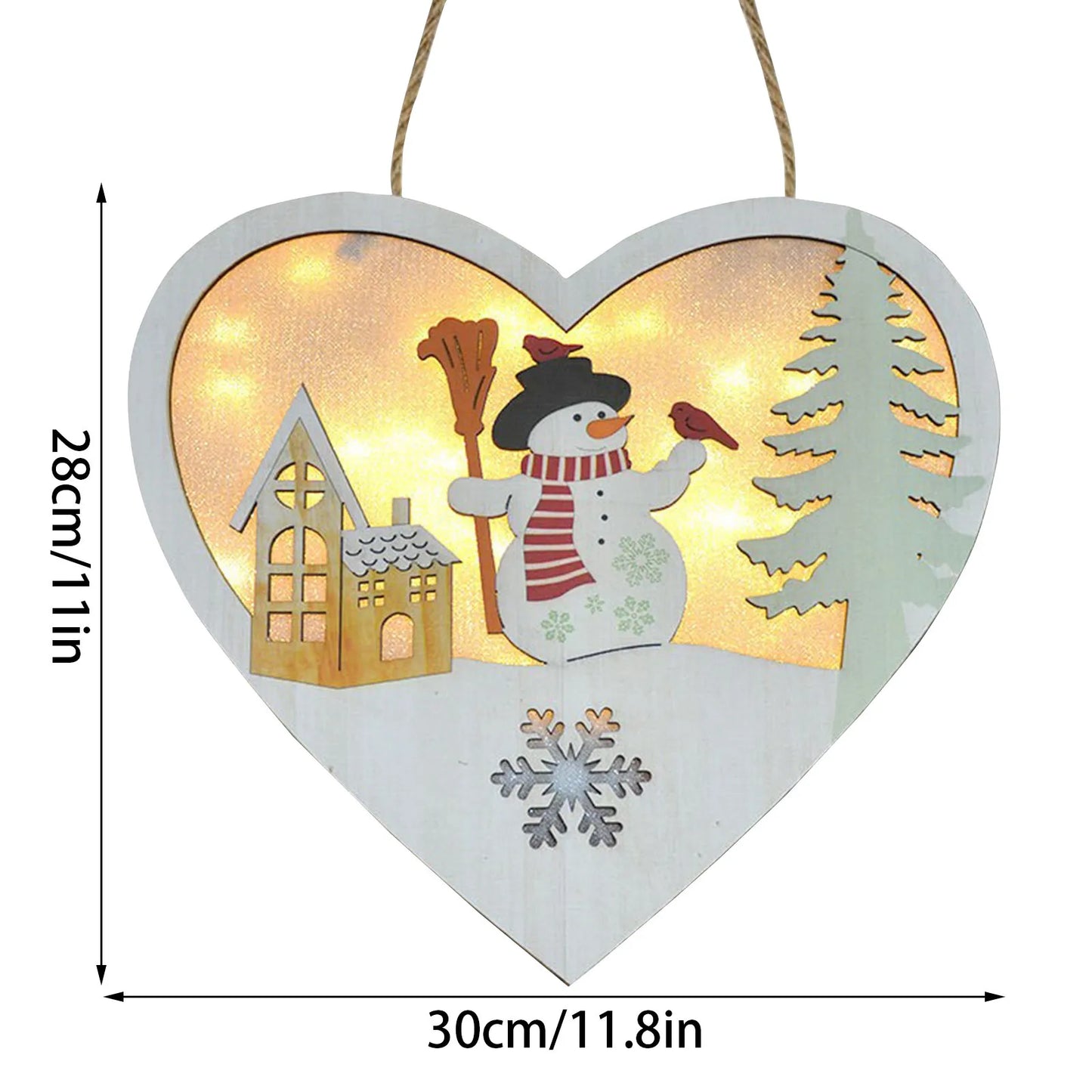 Joulusydän lumiukko