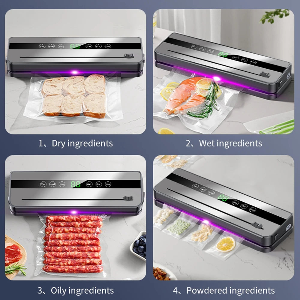 Vakuumipakkauskone 120W – 65 kPa, 5 tilaa, liha, kala, nesteet