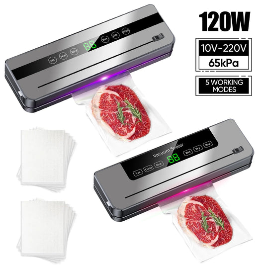 Vakuumipakkauskone 120W – 65 kPa, 5 tilaa, liha, kala, nesteet