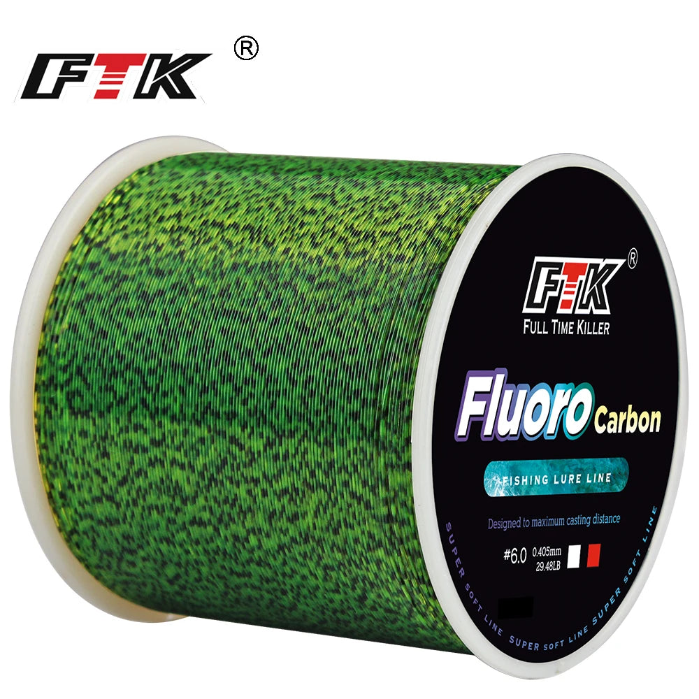 FTK Kalastussiima 300/500 m – Fluorocarbon-päällyste, 0,14–0,50 mm, 4–34 LB