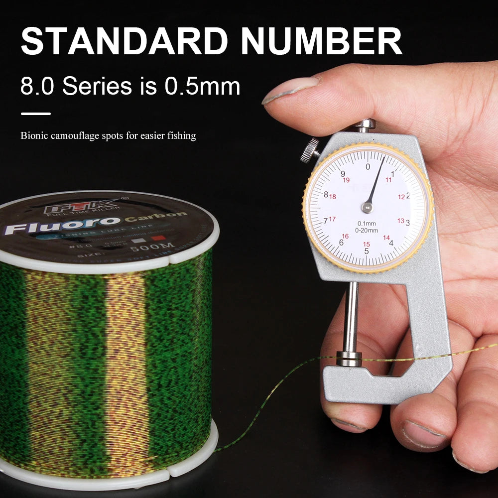 FTK Kalastussiima 300/500 m – Fluorocarbon-päällyste, 0,14–0,50 mm, 4–34 LB