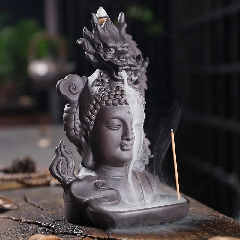 Lohikäärme&Buddha suitsukeastia
