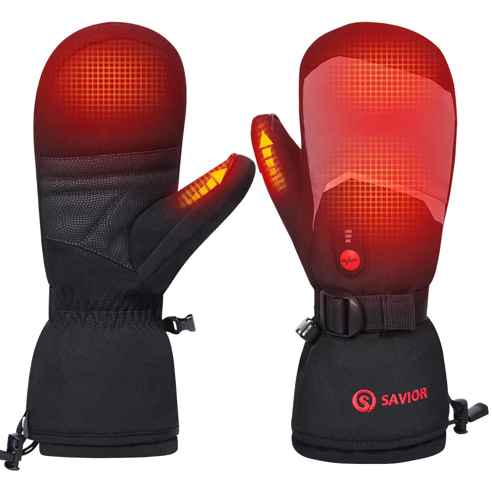 Lämmitettävät rukkaset – 7,4V akku, 3 lämpötasoa, koko käsi, XS–2XL