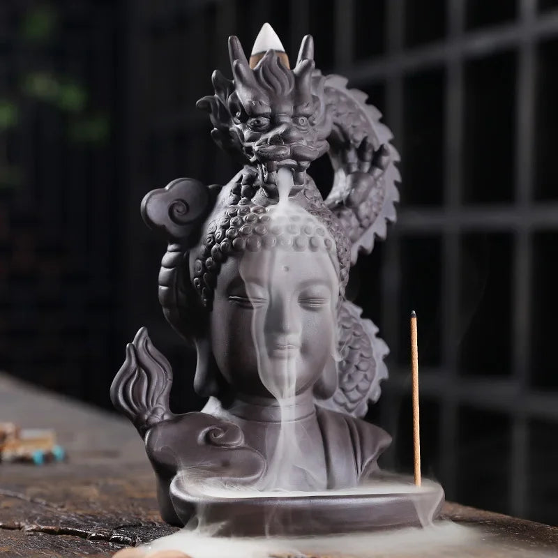Lohikäärme&Buddha suitsukeastia