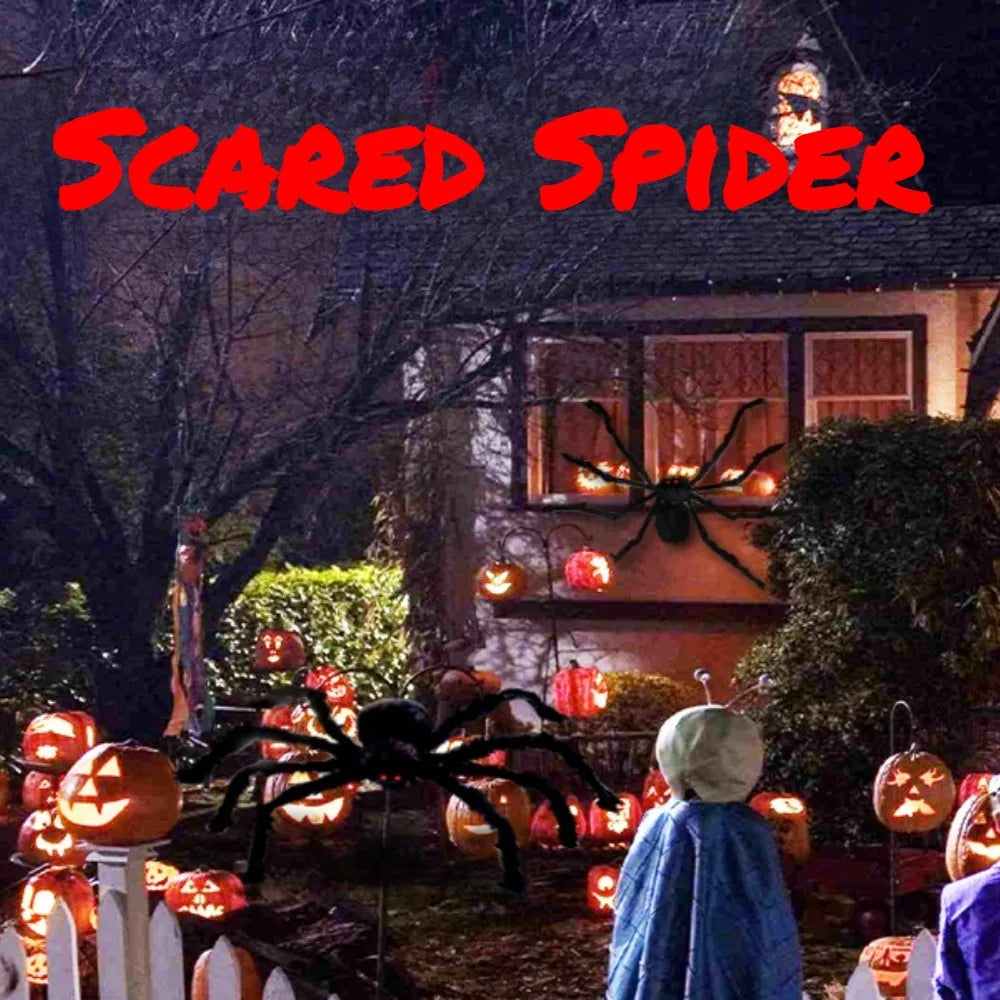 Jättiläishämähäkki Halloween-koriste – Sisä ja ulko, 7 kokoa 30–200cm