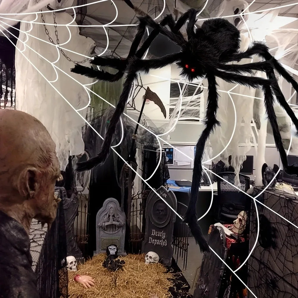 Jättiläishämähäkki Halloween-koriste – Sisä ja ulko, 7 kokoa 30–200cm
