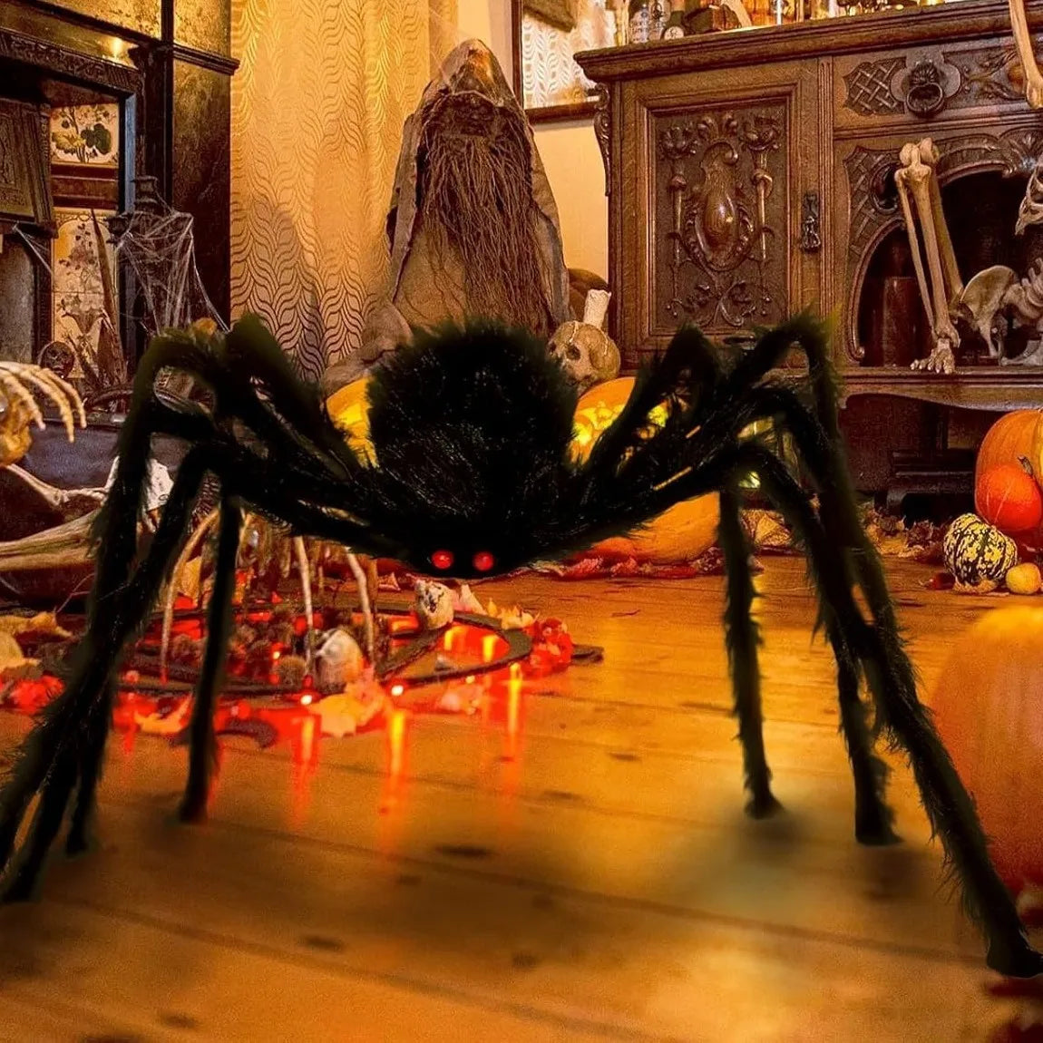 Jättiläishämähäkki Halloween-koriste – Sisä ja ulko, 7 kokoa 30–200cm