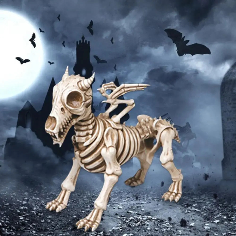 Luuranko Puutarhatonttu – Halloween-puutarhakoriste, käsinmaalattu, 3 mallia