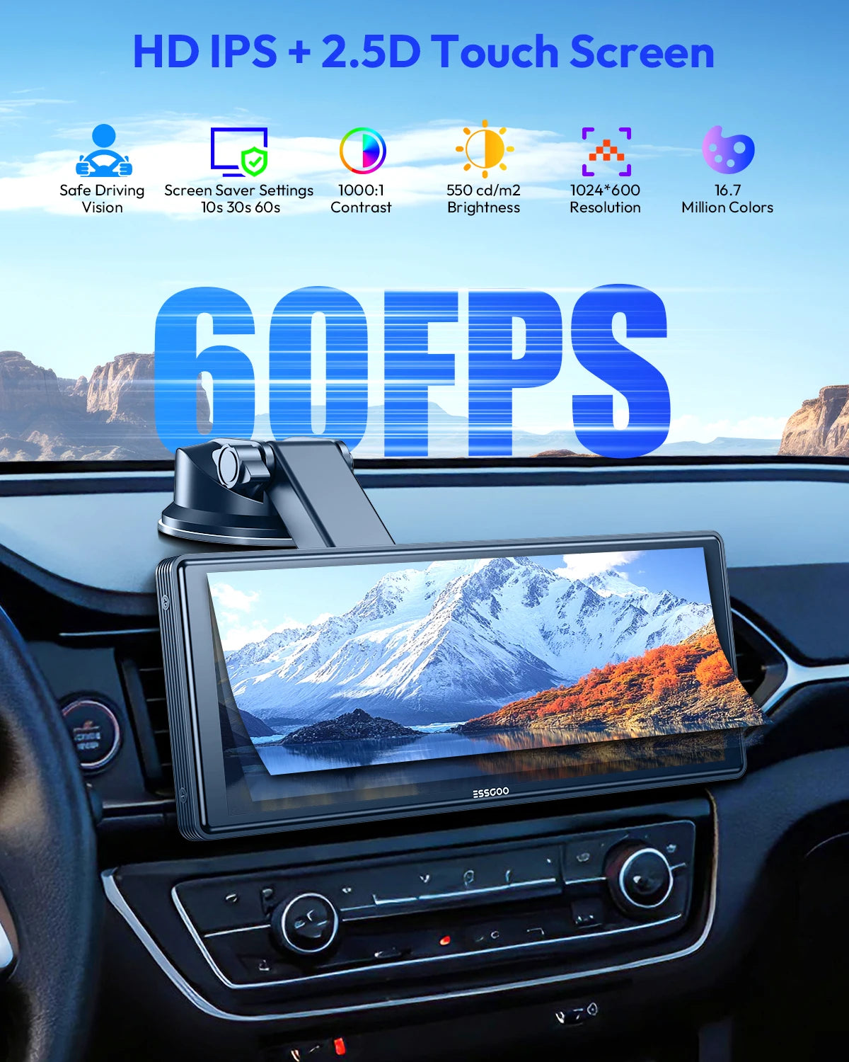 10,26" Langaton CarPlay-näyttö – Android Auto, Bluetooth 5.3, WiFi, IPS-kosketusnäyttö, NOPEA TOIMITUS