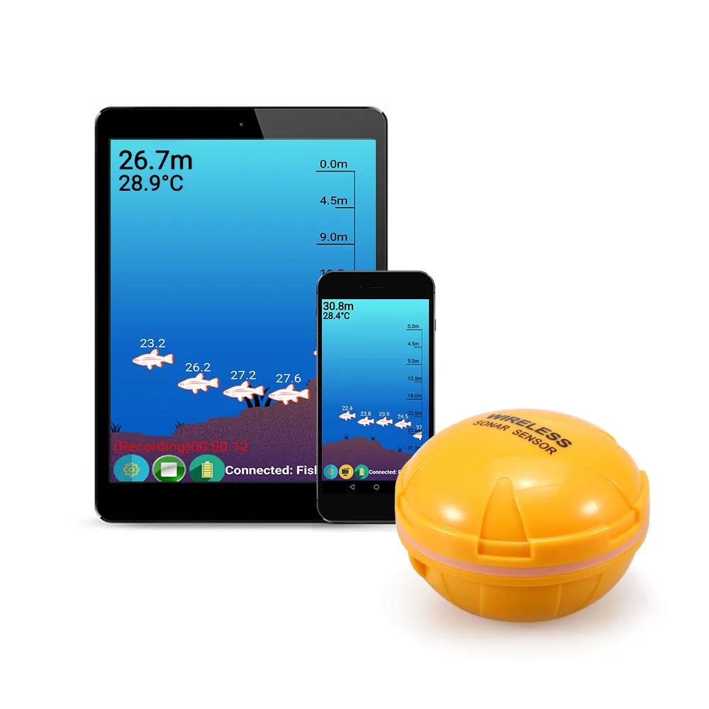 FindFish Langaton Kaikuluotain – Sonar 0,6–36 m, Bluetooth 30 m, 10 h akku