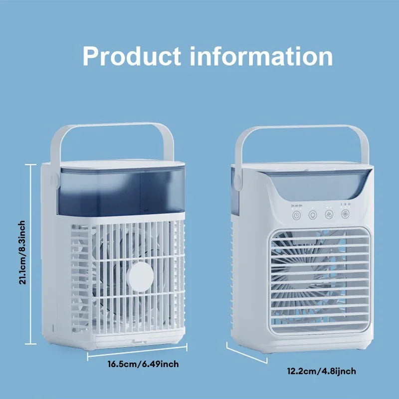 Kannettava Kosteutin & Jäähdytystuuletin – 700 ml Vesisäiliö, 3 Nopeutta, USB | Kotikäyttöön