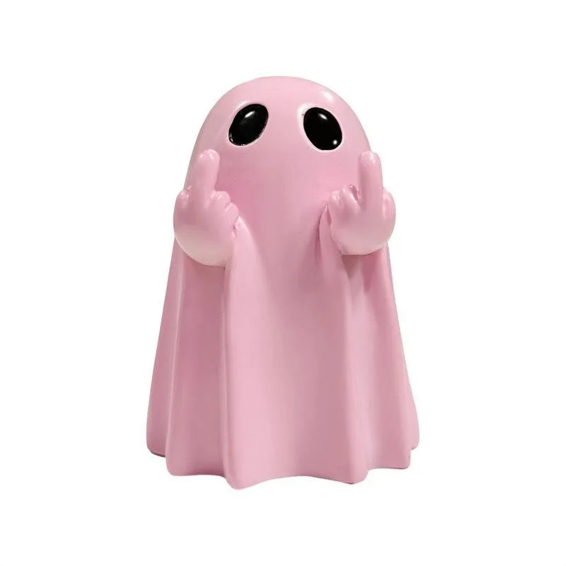 Hauska Aavepatsas – Resiinikoristeaave Halloween-sisustukseen, valkoinen