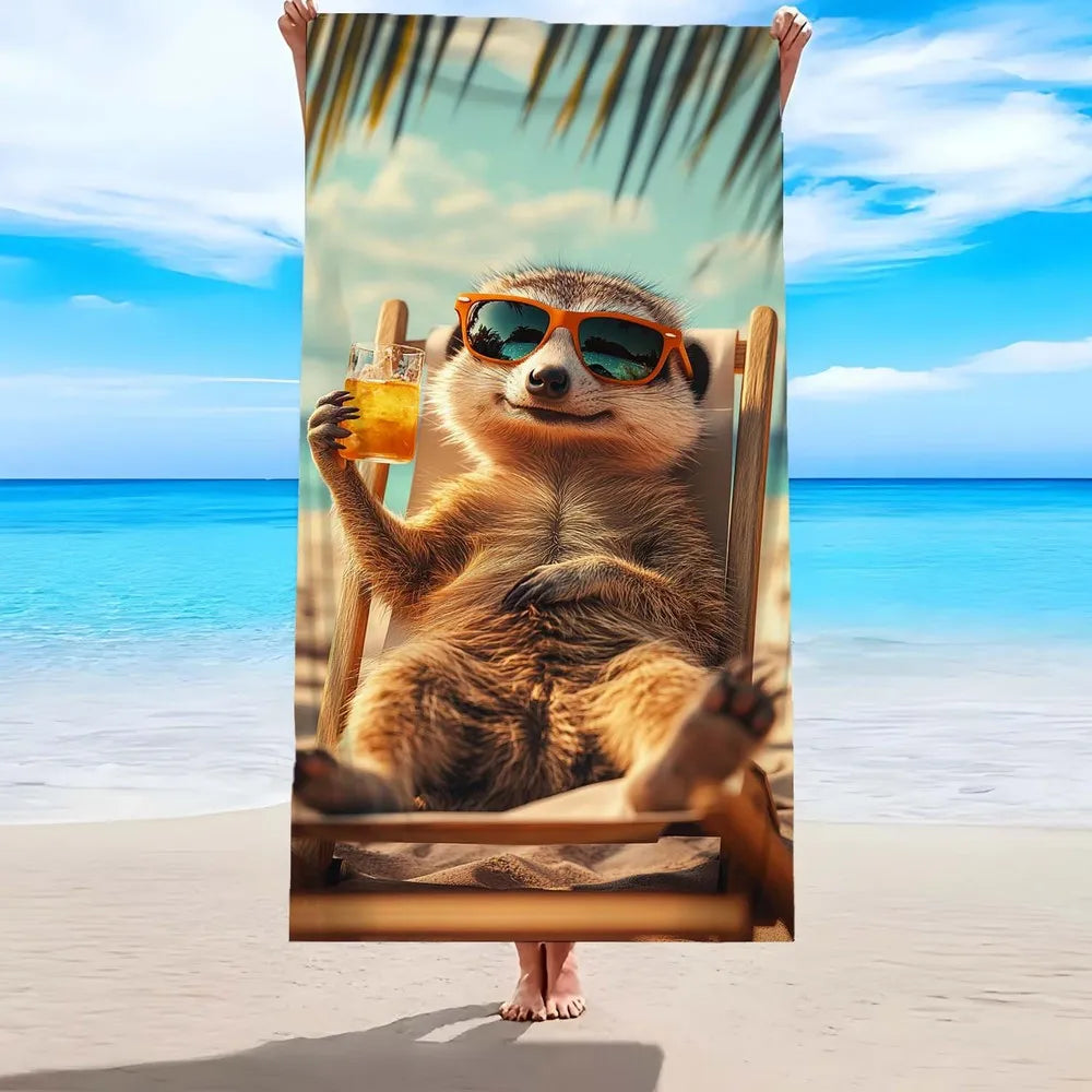 Rantapyyhe – Chill Meerkat -kuvio, 4 kokoa