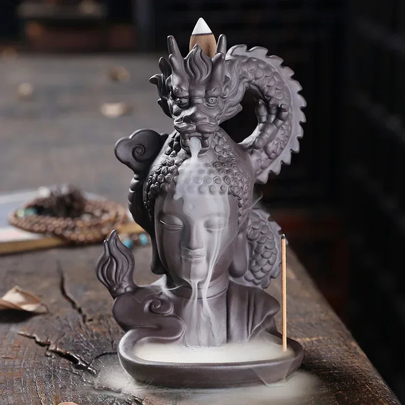 Lohikäärme&Buddha suitsukeastia