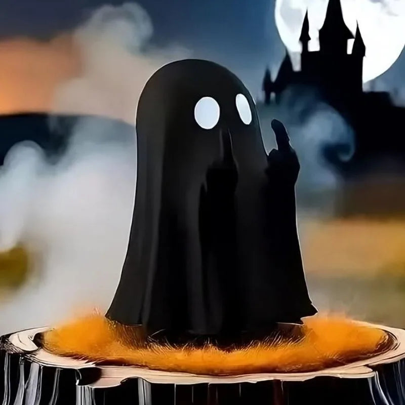 Hauska Aavepatsas – Resiinikoristeaave Halloween-sisustukseen, valkoinen
