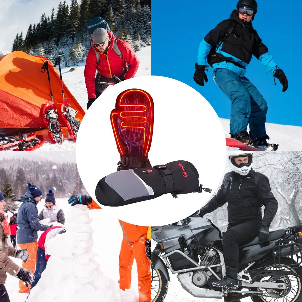 Lämmitettävät rukkaset – 7,4V akku, 3 lämpötasoa, koko käsi, XS–2XL