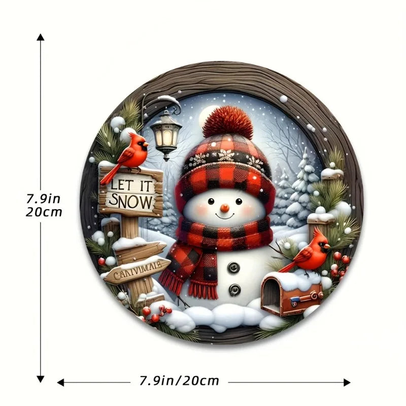 Lumiukko-joulukoriste 20 cm – akryylinen ovikoriste